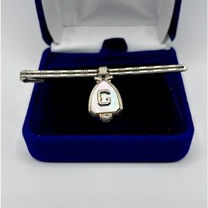 Vintage Mother of Pearl Initial Silver G Sweater Pin Brooch​